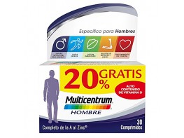 Imagen del producto Multicentrum hombre 30 comprimidos +20% gratis